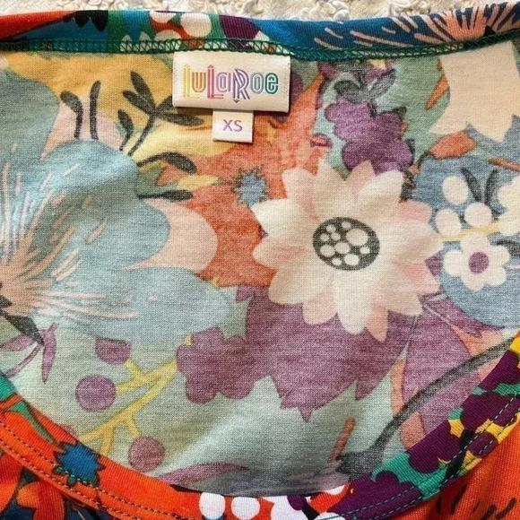 LuLaRoe Womens Ana Floral Dress Maxi Medium Bright Tropical Hawaiian - Picture 2 of 2